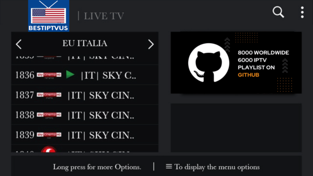 GitHub IPTV playlist download
