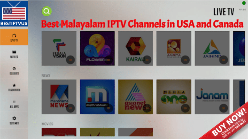 Best Malayalam IPTV Channels in USA and Canada